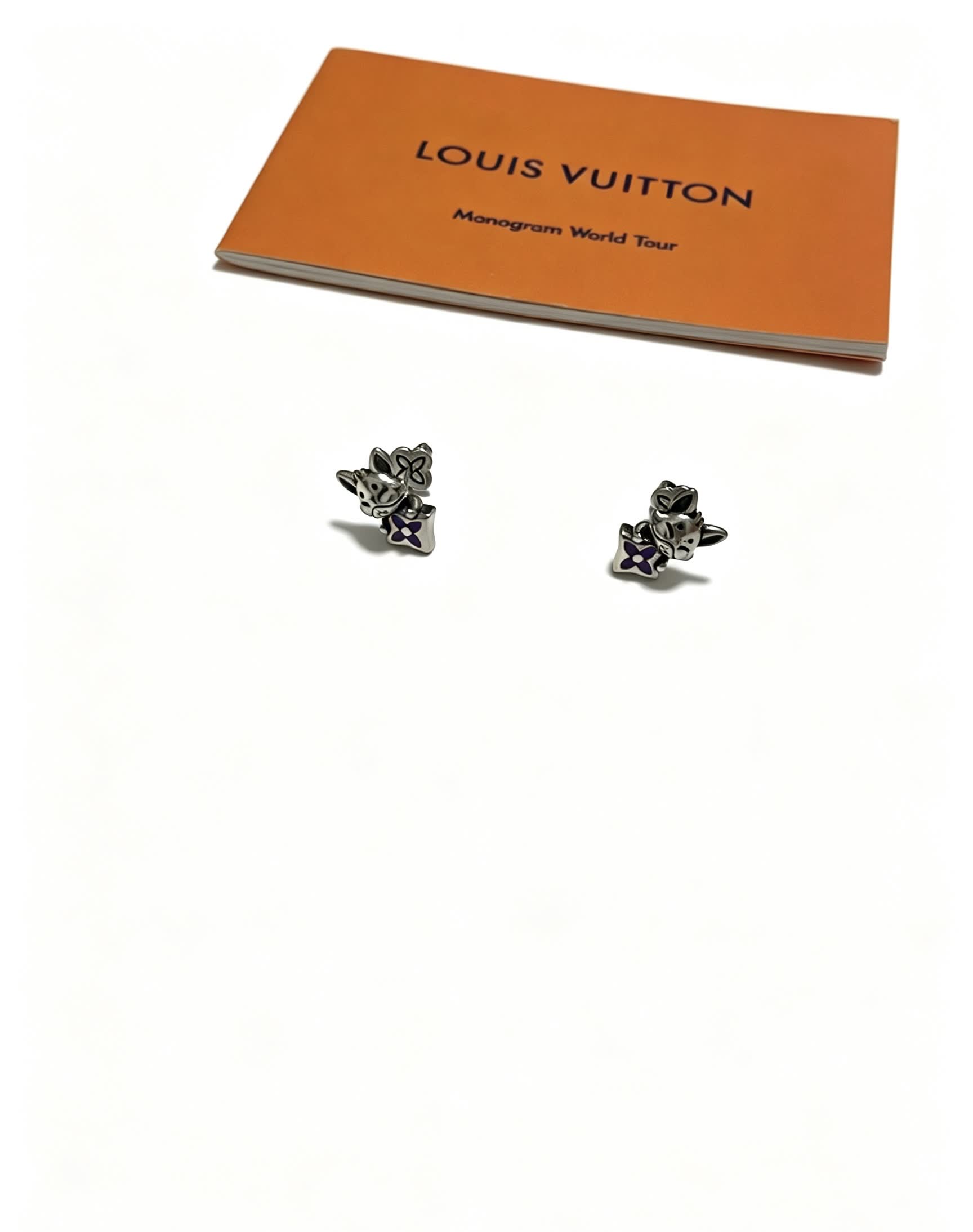 Louis Vuitton Silver Earrings with Monogram Louis Vuitton Silver Earrings with Monogram